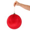 Bola de Natal de veludo vermelho, bola decorativa grande para pendurar, 25 cm, 2 peças | Floristik24.pt