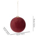 Enfeite de Natal, com aparência de veludo vermelho, para pendurar, 15 cm, 3 peças | Floristik24.pt
