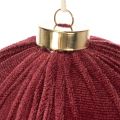 Enfeite de Natal, com aparência de veludo vermelho, para pendurar, 15 cm, 3 peças | Floristik24.pt