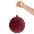Enfeite de Natal grande em veludo vermelho, 20 cm, conjunto com 3 peças. | Floristik24.pt