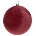 Floristik24 Enfeite grande de veludo vermelho para árvore de Natal, para pendurar, 25 cm, 2 peças