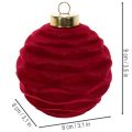 Enfeite de Natal, superfície aveludada, vermelho, 8 cm, 12 peças | Floristik24.pt