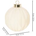 Enfeite de Natal em formato de bola, na cor branca, com texturas variadas, 8 cm, conjunto com 12 peças. | Floristik24.pt