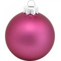 Floristik24 Bolas de Natal, decorações para árvores, bolas de vidro violeta H8,5 cm Ø7,5 cm vidro real 12 unidades