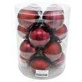 Floristik24 Bola de natal, enfeites de árvore de natal, bolas de vidro vinho tinto H8.5cm Ø7.5cm vidro real 12 peças
