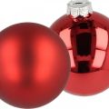 Floristik24 Bola de árvore de Natal, decorações para árvores, bola de Natal vermelha H8,5 cm Ø7,5 cm vidro real 12 unidades