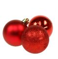 Floristik24 Bola de Natal de plástico vermelho 6cm 10pcs
