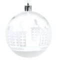 Floristik24 Bola de Natal em plástico branco, transparente Ø8cm 2pçs