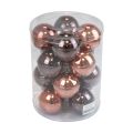Floristik24 Bolas de Natal vidro marrom mix bolas de árvore brilhantes Ø7,5cm 12 peças