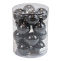 Floristik24 Bolas de Natal de vidro bolas de árvore pretas brilhantes Ø7,5cm 12 peças