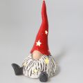 Floristik24 Figura Deco de duende de Natal com vermelho claro, cinza 20cm