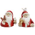 Floristik24 Figuras de Natal Papai Noel com animais 10x7x9cm 2 unidades