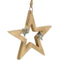 Floristik24 Estrela de Natal para pendurar Estrela decoração em madeira Natal H22cm