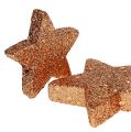 Floristik24 Estrelas de Natal, estrelas brilhantes de cobre, polvilham decoração 40 unidades