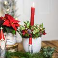 Floristik24 Pote de Natal com gnomo, decoração do advento, vaso de concreto branco, vermelho Ø8cm A12,5cm 2 unidades