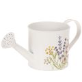 Floristik24 Regador de metal branco com motivo floral, 13,5 cm, vaso decorativo.