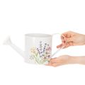 Regador de metal branco com motivo floral, 13,5 cm, vaso decorativo. | Floristik24.pt