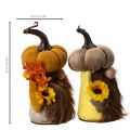 Conjunto de 2 estatuetas de outono: abóbora, gnomo, girassol e barba, 16 cm. | Floristik24.pt