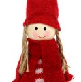 Floristik24 Gnome girl 12cm vermelho, branco 6pcs