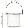 Lanterna de vidro suspensa Ø12cm A12,5cm (2 unidades) | Floristik24.pt