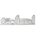 Floristik24 Fileira decorativa de casinhas com suportes para velas pequenas, decoração de Advento, 68 cm