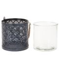 Porta-velas de metal, lanterna