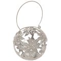 Floristik24 Lanterna de metal decorativa suspensa, cinza, Ø14cm A13cm