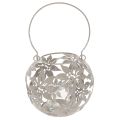 Lanterna de metal decorativa suspensa, cinza, Ø14cm A13cm | Floristik24.pt