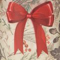 Castiçal de vidro para vela votiva com ramos de Natal e fita vermelha, 8 cm, 2 peças | Floristik24.pt