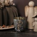Porta-velas de vidro com motivo de pássaro e floco de neve, 8 cm, 2 peças | Floristik24.pt