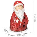 Papai Noel decorativo como porta-velas com estrelas, decoração de mesa, 15 cm | Floristik24.pt
