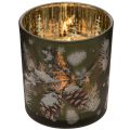 Porta-velas de vidro com galho