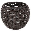 Floristik24 Porta-velas trançado, preto e marrom, decoração de verão, Ø31cm A25cm