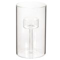 Floristik24 Castiçal de vidro com encaixe para velas cilíndricas de 15 cm (2 unidades)