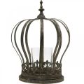 Floristik24 Coroa como lanterna, decoração de vela, coroa de metal, aspecto antigo, Alt.28cm, Ø21cm