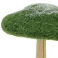 Floristik24 Madeira decorativa cogumelo / feltro verde 8cm - 15cm 4pcs