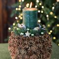 Vaso decorativo com pinhas, aparência natural, 27 cm. Vaso redondo em formato de pinha, marrom natural, feito de pinhas, 27 cm x 22 cm. | Floristik24.pt