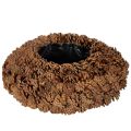 Floristik24 Vaso redondo de pinha para plantas, 38 cm; vaso redondo de pinha, marrom natural, feito de pinhas, 38 cm x 14 cm