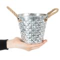 Panela de zinco com alças de corda Ø14,5cm A13cm | Floristik24.pt