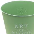 Floristik24 Vaso de flores de zinco Art of Nature verde menta Ø17,5cm A15cm