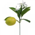 Floristik24 Ramo Deco limão e flores ramo artificial decoração de verão 26cm 4pcs