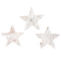 Floristik24 Mini estrelas de bétula de 2 cm a 2,5 cm, pintadas de branco, 150 unidades