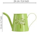 Regador decorativo de metal, com desenho de dente-de-leão, verde, 12 cm de altura, conjunto de 2 peças, vaso decorativo, estilo shabby chic | Floristik24.pt