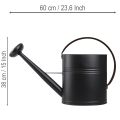Regador decorativo vintage em metal, preto e verde-oliva, 60x19x38cm, ideal para varanda ou jardim de inverno. | Floristik24.pt