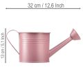 Regador decorativo, vaso de metal rosa, Ø13,5cm A12,5cm | Floristik24.pt