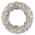 Floristik24 Guirlanda decorativa decoração em madeira rattan branco natural Ø40cm Alt.9,5cm