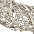 Guirlanda decorativa decoração em madeira rattan branco natural Ø40cm Alt.9,5cm | Floristik24.pt