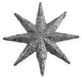 Floristik24 Glitter estrela prata 10 cm 12 unidades