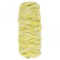 Floristik24 Cordão de feltro com fio lã amarelo pastel 20m