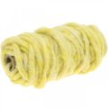 Floristik24 Cordão de feltro com fio lã amarelo pastel 20m